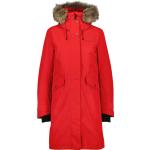 Rote Wasserdichte Didriksons Jacken mit Fellkapuze mit Reißverschluss aus Polyamid mit Kapuze für Damen Größe XS 