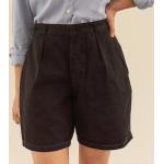 Schwarze Vintage High Waist Shorts aus Baumwolle für Damen 