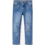 Blaue Vertbaudet Straight Leg Jeans für Kinder mit Reißverschluss aus Denim für Jungen Größe 110 