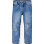 Blaue Straight Leg Jeans für Kinder mit Reißverschluss aus Denim Größe 86 
