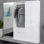 Weiße Moderne Garderoben Sets & Kompaktgarderoben aus MDF Breite 150-200cm, Höhe 150-200cm, Tiefe 0-50cm 3-teilig 