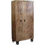 Braune Industrial Möbel Exclusive Schränke lackiert aus Massivholz mit Rollen Breite 50-100cm, Höhe 150-200cm, Tiefe 0-50cm 