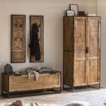 Braune Rustikale Möbel Exclusive Garderoben Sets & Kompaktgarderoben lackiert aus Massivholz Breite 200-250cm, Höhe 150-200cm, Tiefe 0-50cm 4-teilig 
