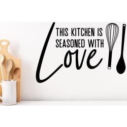 Diese Küche Ist Gewürzt Mit Liebe | Wand-Decal-| Wand Aufkleber Wandkunst Vinyl-Aufkleber Wandaufkleber Küche-Wand-Dekor