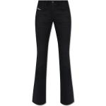 Schwarze Bestickte Diesel Hüftjeans & Low Waist Jeans mit Reißverschluss aus Denim für Damen Größe L Weite 28, Länge 30 