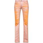 Pinke Bestickte Diesel Slim Fit Jeans mit Reißverschluss aus Denim für Damen 