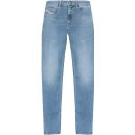 Reduzierte Blaue Bestickte Diesel Sleenker Slim Fit Jeans mit Reißverschluss aus Denim für Herren Größe L Weite 28, Länge 32 