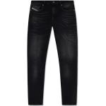 Reduzierte Schwarze Bestickte Diesel Sleenker Slim Fit Jeans mit Reißverschluss aus Denim für Herren Größe L Weite 29, Länge 32 