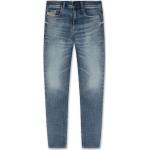 Reduzierte Hellblaue Bestickte Diesel Sleenker Slim Fit Jeans mit Reißverschluss aus Denim für Herren Größe L Weite 29, Länge 32 