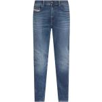 Reduzierte Dunkelblaue Bestickte Diesel Slim Fit Jeans mit Reißverschluss aus Denim für Herren Größe XXL Weite 29, Länge 30 