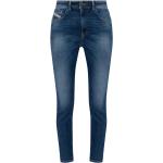 Reduzierte Dunkelblaue Bestickte Super Skinny Diesel Jeans mit Stickerei mit Reißverschluss aus Denim für Damen Größe XS Weite 26, Länge 32 