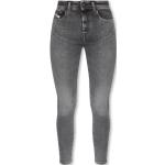 Reduzierte Graue Bestickte Diesel Jeans mit Stickerei mit Reißverschluss aus Denim für Damen Größe XS Weite 25, Länge 32 