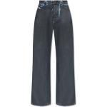Dunkelgraue Bestickte Diesel Ripped Jeans & Zerrissene Jeans aus Denim für Damen 