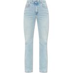 Hellblaue Bestickte Diesel Jeans mit Stickerei mit Reißverschluss aus Denim für Damen Größe L Weite 29, Länge 30 