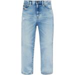 Hellblaue Bestickte Diesel Jeans mit Stickerei mit Reißverschluss aus Denim für Damen Größe XS Weite 25, Länge 32 