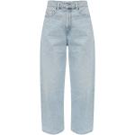 Reduzierte Hellblaue Bestickte Loose Fit Diesel Jeans mit Stickerei mit Reißverschluss aus Denim für Damen Weite 31, Länge 30 