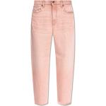 Reduzierte Pinke Bestickte Loose Fit Diesel Jeans mit Stickerei mit Reißverschluss aus Denim für Damen Größe XS Weite 29, Länge 32 