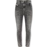 Reduzierte Dunkelgraue Bestickte Super Skinny Diesel Jeans mit Stickerei mit Reißverschluss aus Denim für Damen Größe XS Weite 26, Länge 32 