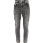 Reduzierte Dunkelgraue Bestickte Super Skinny Diesel Jeans mit Stickerei mit Reißverschluss aus Denim für Damen Größe XS Weite 29, Länge 32 