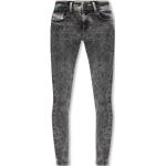 Reduzierte Dunkelgraue Bestickte Diesel Ripped Jeans & Zerrissene Jeans mit Reißverschluss aus Denim für Damen Größe L Weite 26, Länge 30 