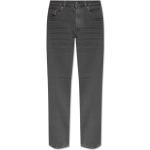 Dunkelgraue Bestickte Diesel Slim Fit Jeans mit Reißverschluss aus Denim für Herren Größe XXL Weite 32, Länge 30 