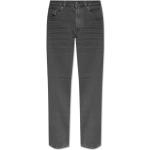 Dunkelgraue Bestickte Diesel Slim Fit Jeans mit Reißverschluss aus Denim für Herren Weite 33, Länge 32 