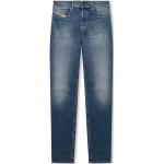 Dunkelblaue Bestickte Diesel Slim Fit Jeans aus Denim für Herren Größe L Weite 32, Länge 32 