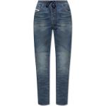 Marineblaue Bestickte Diesel Jeans mit Stickerei mit Reißverschluss aus Denim für Damen 
