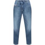 Dunkelblaue Bestickte Diesel Fayza Slim Fit Jeans mit Reißverschluss aus Denim für Damen 
