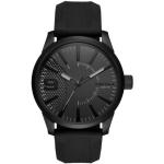 Schwarze Diesel Stahlarmbanduhren mit Kunststoff-Uhrenglas mit Silikonarmband für Herren 