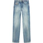 Hellblaue Diesel Straight Leg Jeans mit Reißverschluss aus Denim für Damen Größe XS Weite 29, Länge 32 