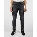 Reduzierte Anthrazitfarbene Diesel Slim Fit Jeans mit Reißverschluss aus Baumwolle für Herren Weite 34, Länge 32 