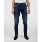 Reduzierte Dunkelblaue Bestickte Diesel Slim Fit Jeans mit Reißverschluss aus Baumwolle für Herren Weite 34, Länge 32 
