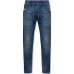 Reduzierte Marineblaue Diesel Krooley Slim Fit Jeans aus Denim für Herren Größe L Weite 28, Länge 32 