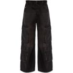 Dunkelgraue Diesel Ripped Jeans & Zerrissene Jeans mit Knopf aus Denim für Damen Größe L Weite 25, Länge 30 