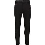 Schwarze Super Skinny Diesel Skinny Jeans mit Reißverschluss aus Denim für Damen Größe XS 