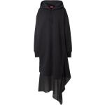 Schwarze Langärmelige Asymmetrische Asymmetrische Kleider mit Kapuze für Damen Größe XS 