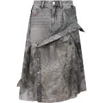 Graue Diesel Asymmetrische Röcke mit Knopfleiste aus Baumwolle für Damen Größe L 