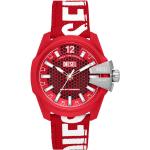 Reduzierte Rote Diesel Kunststoffarmbanduhren mit Kunststoff-Uhrenglas für Herren 
