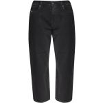 Reduzierte Schwarze Bestickte Diesel Jeans mit Stickerei mit Knopf aus Denim für Damen Größe L Weite 33, Länge 30 