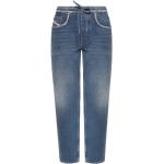 Reduzierte Blaue Bestickte Diesel Jeans mit Stickerei aus Denim für Herren Weite 33, Länge 32 