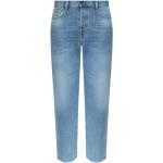 Reduzierte Blaue Bestickte Diesel Jeans mit Stickerei mit Knopf aus Denim für Herren Größe XXL Weite 34, Länge 30 