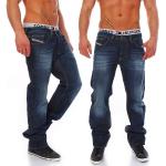 Blaue Unifarbene Diesel Larkee Jeans mit Stickerei mit Knopf aus Baumwolle trocknergeeignet für Herren Weite 28, Länge 32 