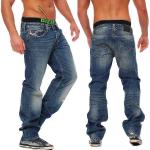 Blaue Unifarbene Diesel Larkee Jeans mit Stickerei mit Knopf aus Baumwolle trocknergeeignet für Herren Weite 28, Länge 34 