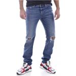 Reduzierte Blaue Bestickte Diesel Jeans mit Stickerei aus Baumwolle maschinenwaschbar für Herren Weite 34, Länge 32 
