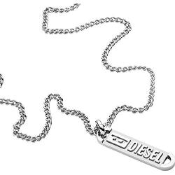 Diesel Halskette Für Männer Einzelanhänger, L 65Cm+5Cm Silber Edelstahl Halskette, DX1228040