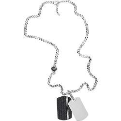 Diesel Halskette Für Männer, 60 Cm + 5 Cm Silberne Edelstahl-Halskette, DX1040040