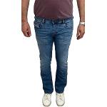 Dunkelblaue Bestickte Diesel Zatiny Jeans mit Stickerei aus Denim für Herren Weite 36 