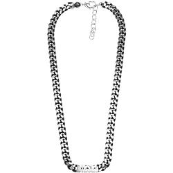 DIESEL Halskette Für Männer Stahl, Länge: 450mm+50mm, Breite: 7.8mm Silber Edelstahl Halskette, DX1385040