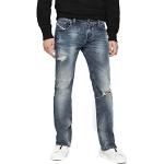 Blaue Bestickte Diesel Larkee Jeans mit Stickerei aus Baumwolle für Herren Weite 30 